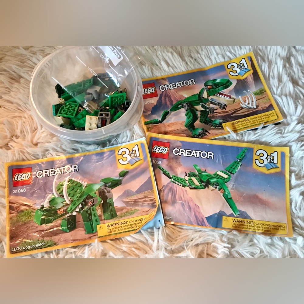Incomplete LEGO Creator 31058 Mighty Dinosaurs Green Dino Building Block Set